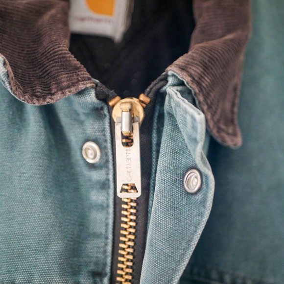 Vintage Emerald Green Carhartt Chore Coat AMAZING LOOKING - Picture 6 of 13